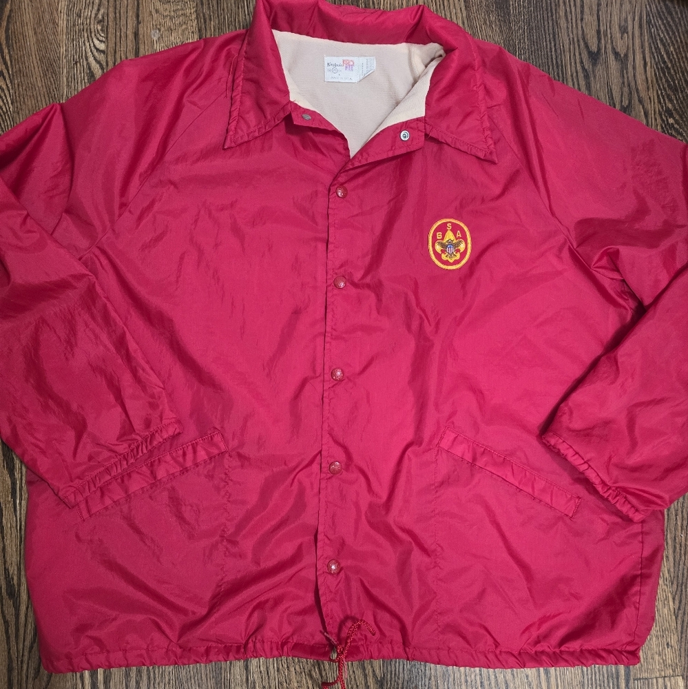 🌟7/25$ Vintage Mens 2X Boyscouts BSA Nylon Lined Windbreaker